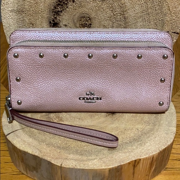 Coach Handbags - *RARE* COACH Double Zip Studded Accordion Wallet